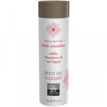 Shiatsu Body Oil Luxury edible Strawberry & red Pepper, 75 мл