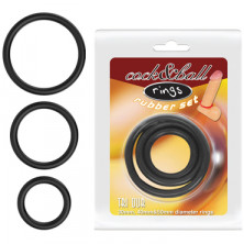 Baile Cock & Ball Rings Rubber Set, черный