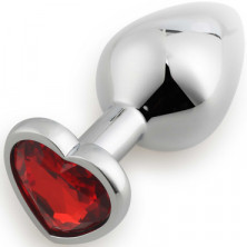 Play Secrets Anal Plug Heart Shape Medium, серебристый/