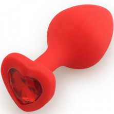 Play Secrets Silicone Butt Plug Heart Shape Medium, красный/красный